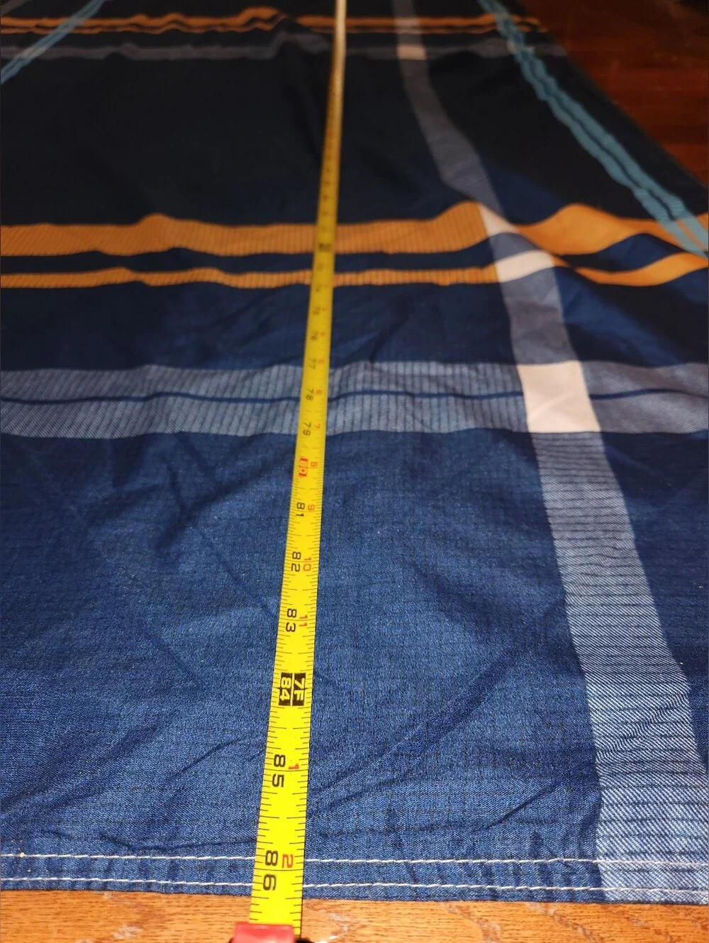 Blue and Gold Striped Home Bedding Set by